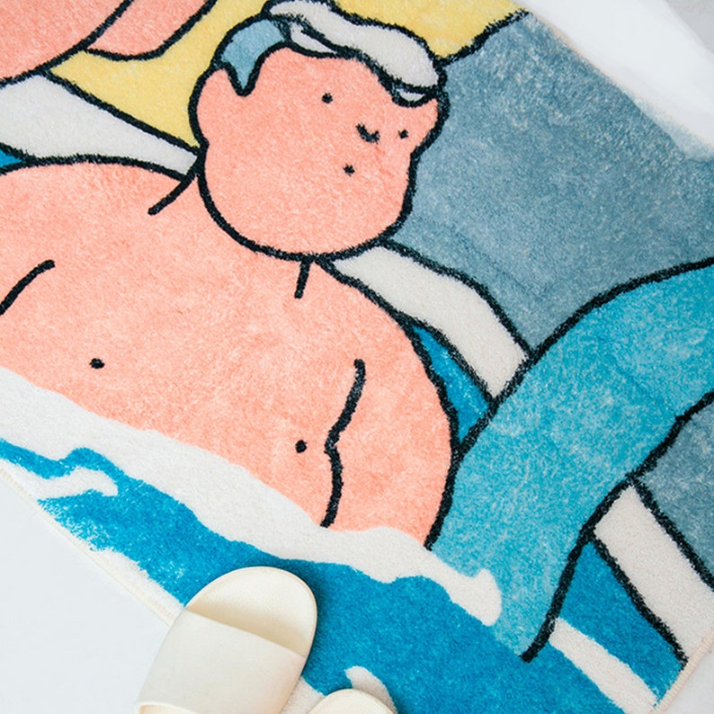 Rynx | Hot Spring Boys Bathroom Mat, Multiple Sizes Non-Slip Bath Mat, Bathroom Rugs, Non-Slip Toilet Mat, Soft Thick Bathroom Rug, Art Bathroom Mats, Best Bath Mats, Non-Slip Shower Mat, Toilet Mat