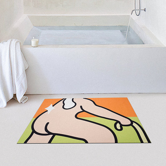 Rynx | I love the bathing orange yellow diatomaceous earth bathroom mat