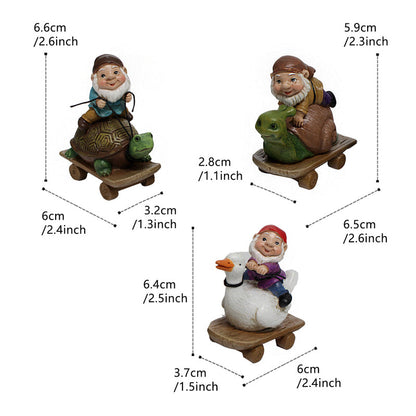Rynx | 3 Pcs - Skateboarding Gnome Figur
