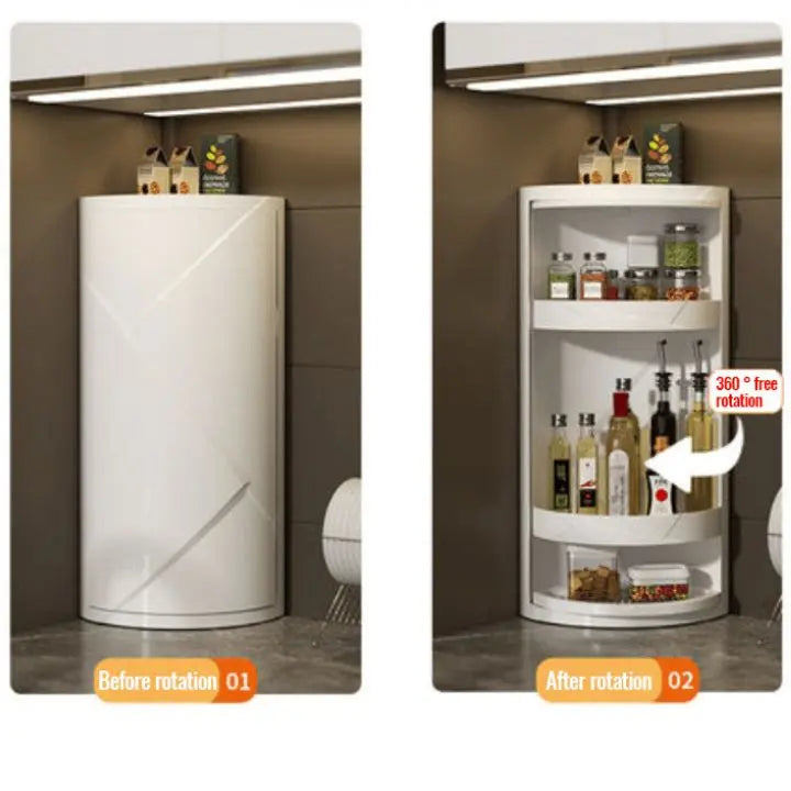 Rynx | 3 layers - Multifunctional 360° corner shelf organizer