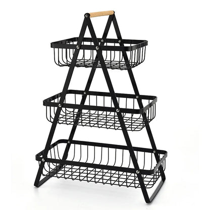 RYNX | Fruitcascade – Fruit Basket With 3 Levels 3 levels black