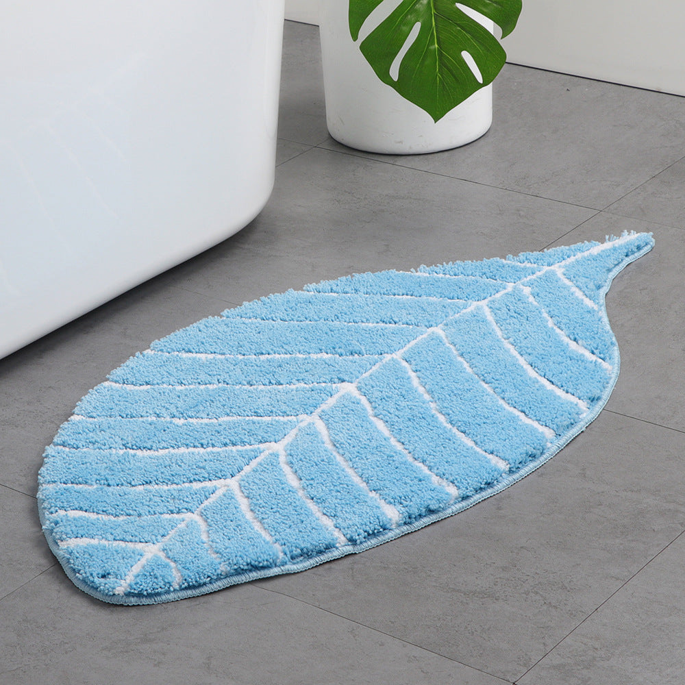 Rynx | Soft Beige Leaves Bathroom Rug, 19.6'' x 37.4'', Floral Non-Slip Bath Mat, Beige Plant Bathroom Rugs, Non-Slip Toilet Mat, Soft, Thick Bathroom Rug, Art Bathroom Mats, Best Bath Rugs, Non-Slip Shower Mat, Toilet Mat