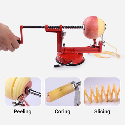Rynx | 3-in-1 Hand Crank Peeler for Peeling, Coring and Slicing