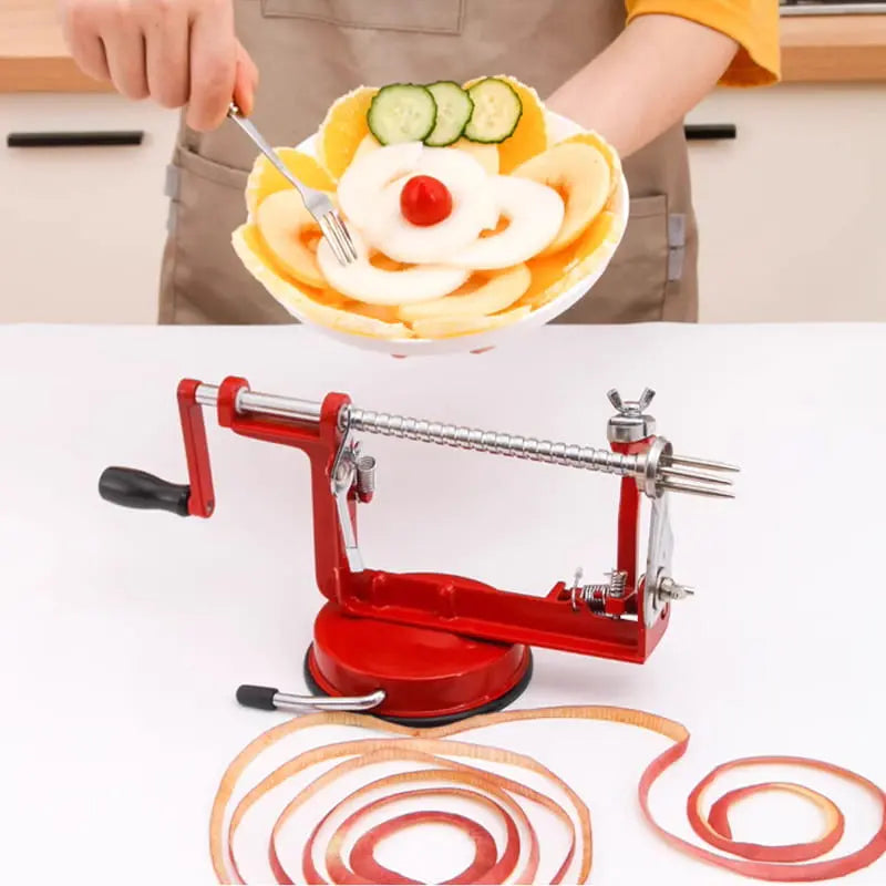 Rynx | 3-in-1 Hand Crank Peeler for Peeling, Coring and Slicing