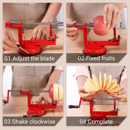 Rynx | 3-in-1 Hand Crank Peeler for Peeling, Coring and Slicing