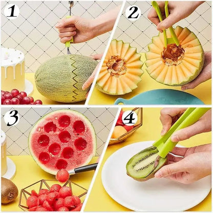Rynx | 3-in-1 Fruit Cutter for Portioning & Decorating