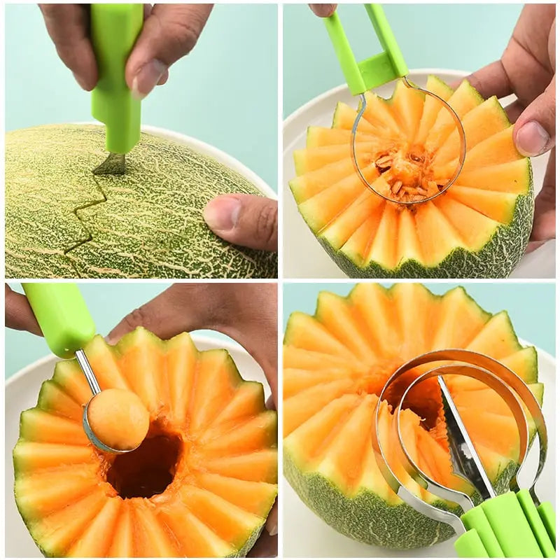 Rynx | 3-in-1 Fruit Cutter for Portioning & Decorating