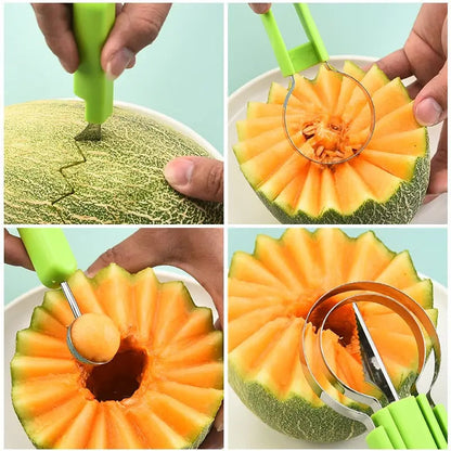 Rynx | 3-in-1 Fruit Cutter for Portioning & Decorating