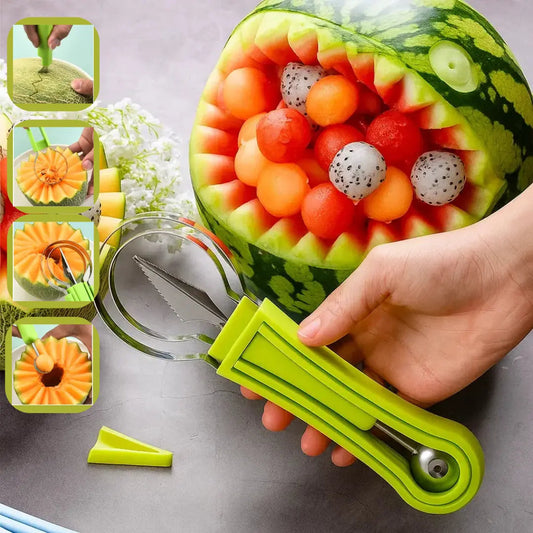 Rynx | 3-in-1 Fruit Cutter for Portioning & Decorating
