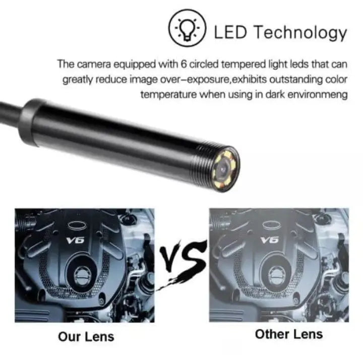 Rynx | 3-in-1 USB Endoscope Camera – Waterproof, Flexible with 6 LED Lights