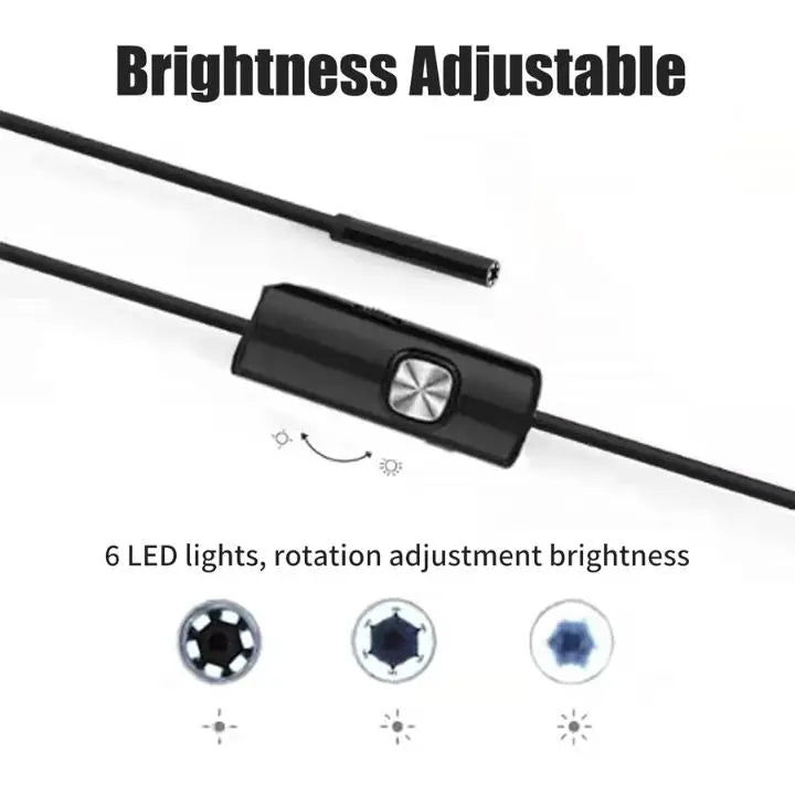 Rynx | 3-in-1 USB Endoscope Camera – Waterproof, Flexible with 6 LED Lights