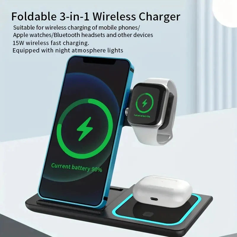 Rynx | 3-in-1 Foldsamboer Fast Wireless Charging Station