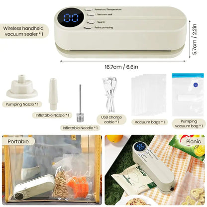 Rynx | 3-in-1 cordless mini vacuum sealer – keep food fresh & more