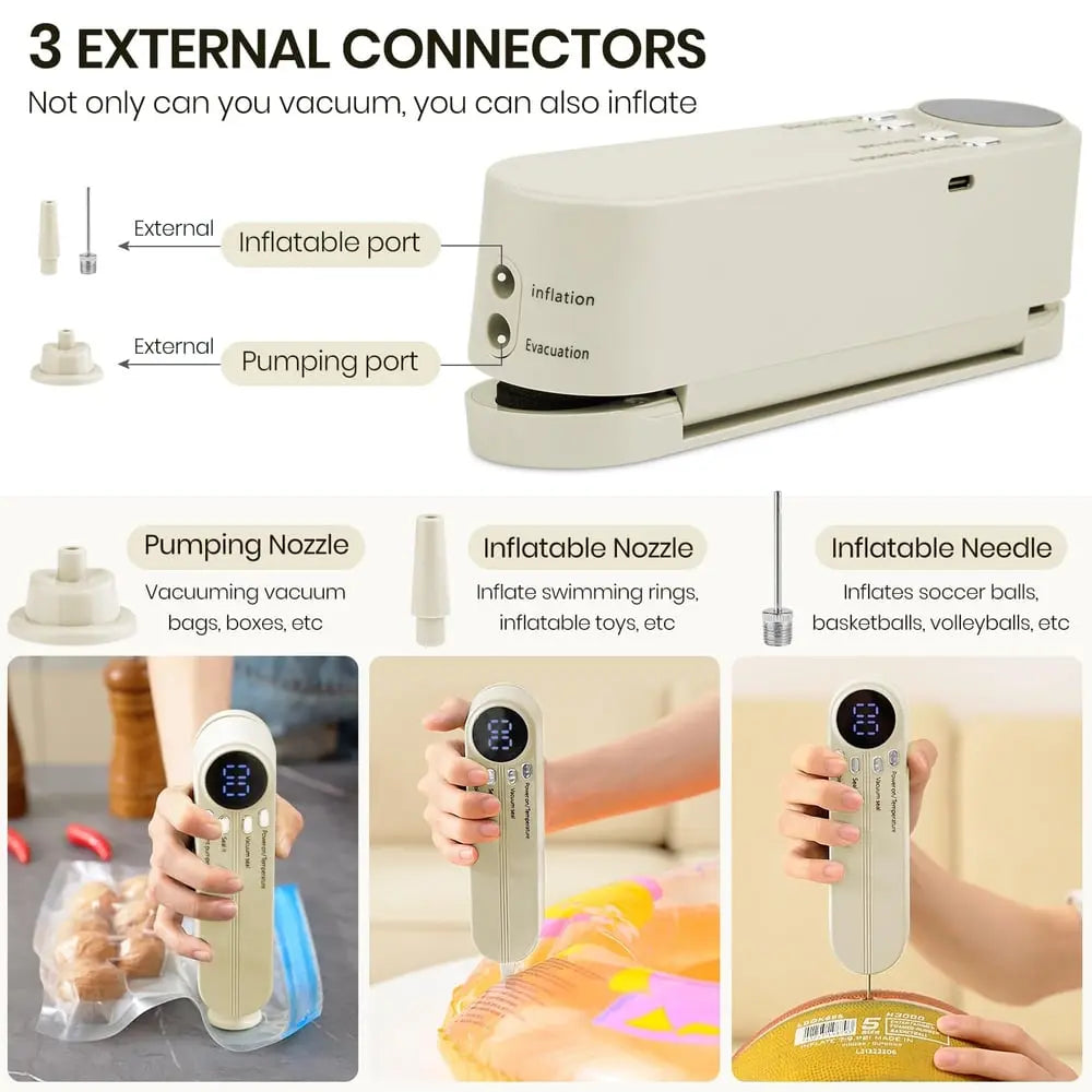 Rynx | 3-in-1 cordless mini vacuum sealer – keep food fresh & more