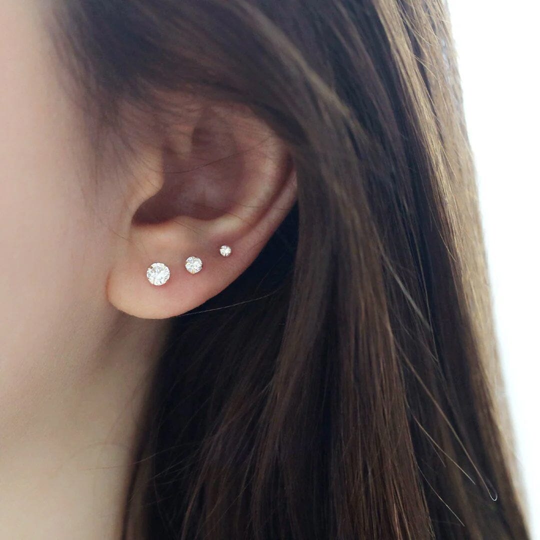 Rynx | 3-pack set: Sterling silver crystal sparkling earrings