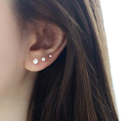 Rynx | 3-pack set: Sterling silver crystal sparkling earrings