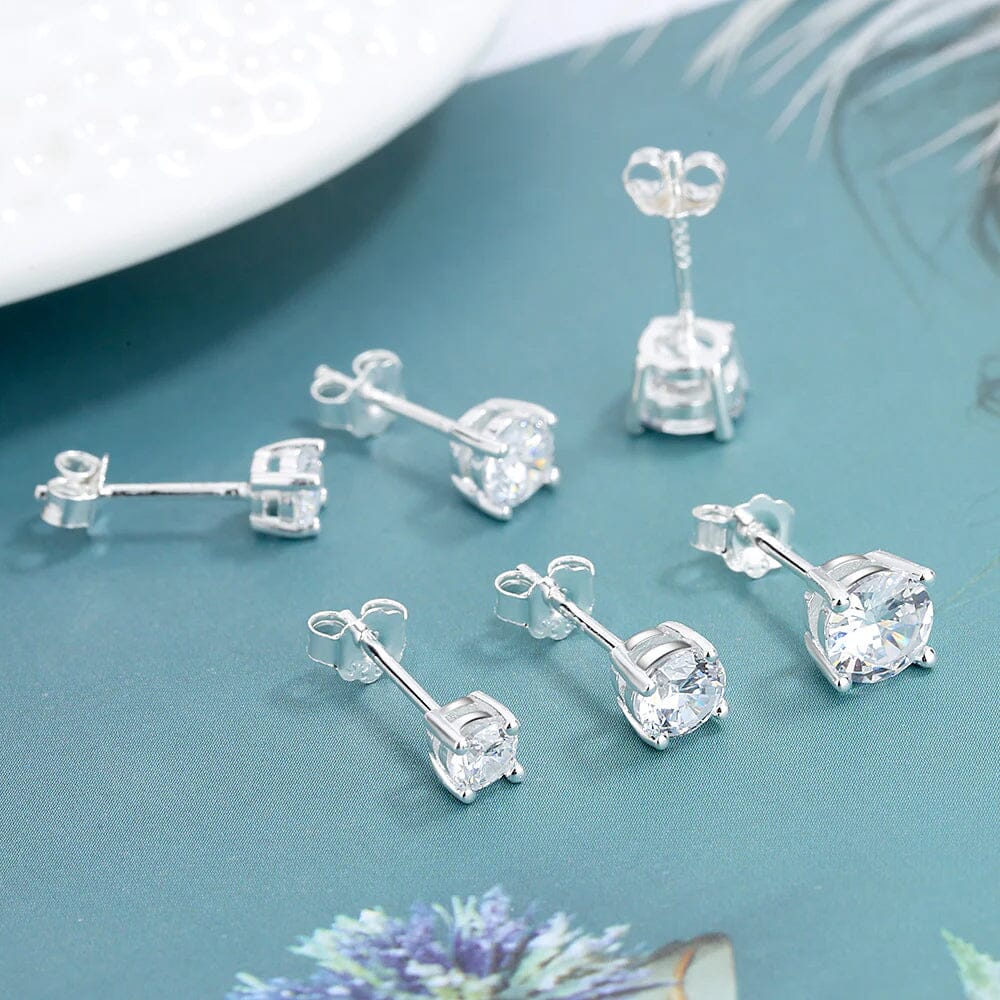 Rynx | 3-pack set: Sterling silver crystal sparkling earrings