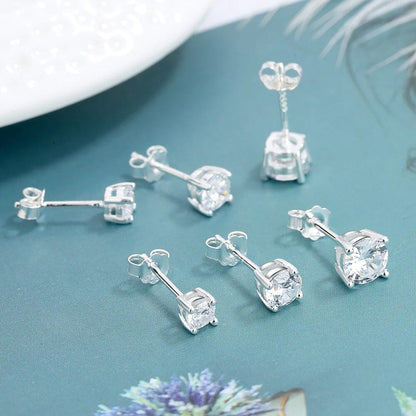 Rynx | 3-pack set: Sterling silver crystal sparkling earrings