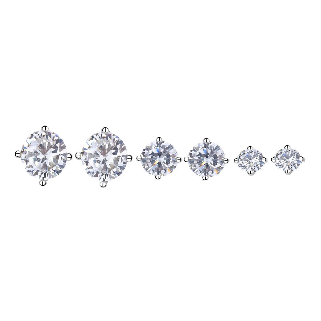 Rynx | 3-pack set: Sterling silver crystal sparkling earrings
