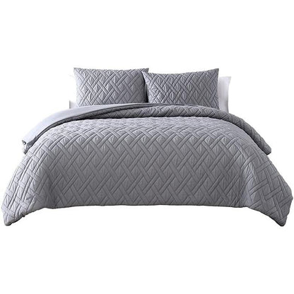 Rynx | 3-Piece: Embossed Quilted Larch Bedspread Set