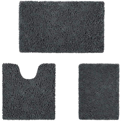 Rynx | 3-piece set: Bathroom mat set Ultra soft non-slip and absorbent chenille