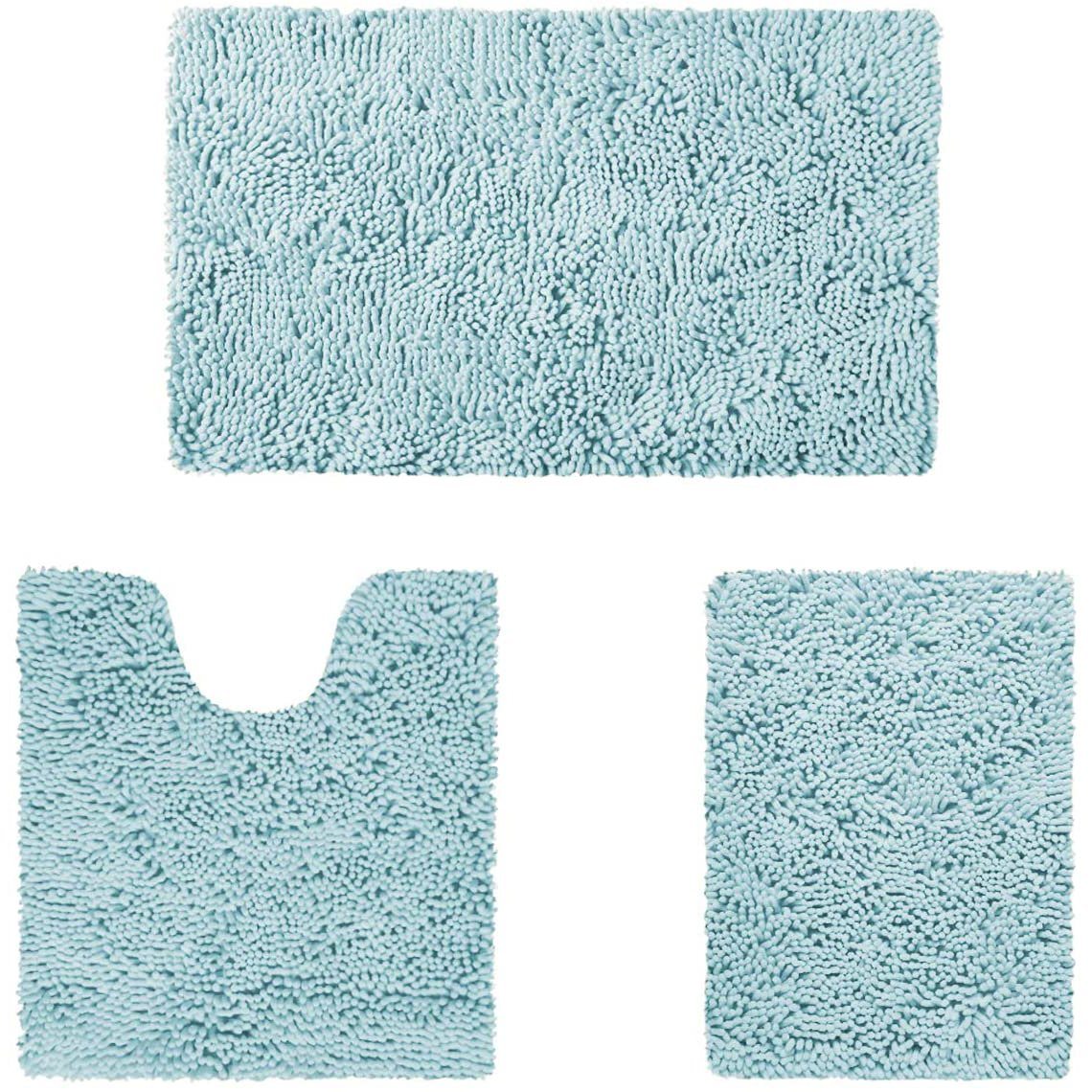 Rynx | 3-piece set: Bathroom mat set Ultra soft non-slip and absorbent chenille
