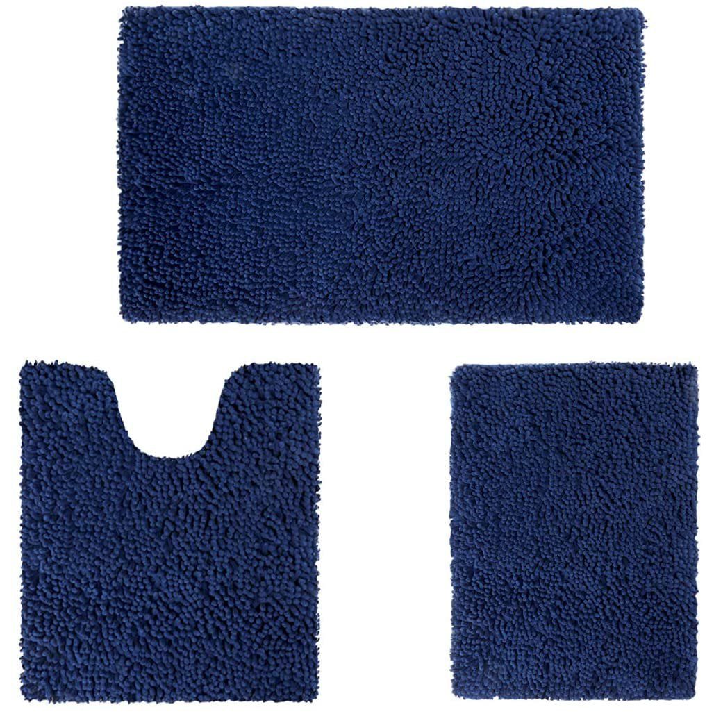 Rynx | 3-piece set: Bathroom mat set Ultra soft non-slip and absorbent chenille