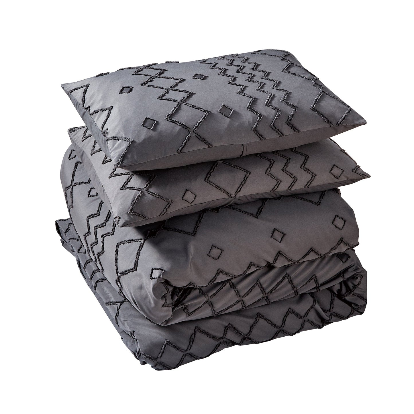 Rynx | 3-piece set: Bibb Home tufted cut duvet bedding