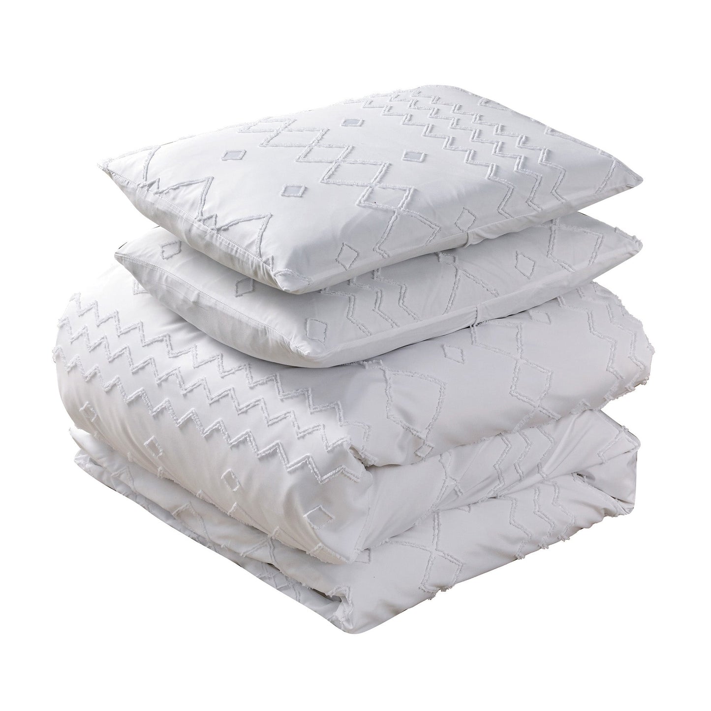 Rynx | 3-piece set: Bibb Home tufted cut duvet bedding