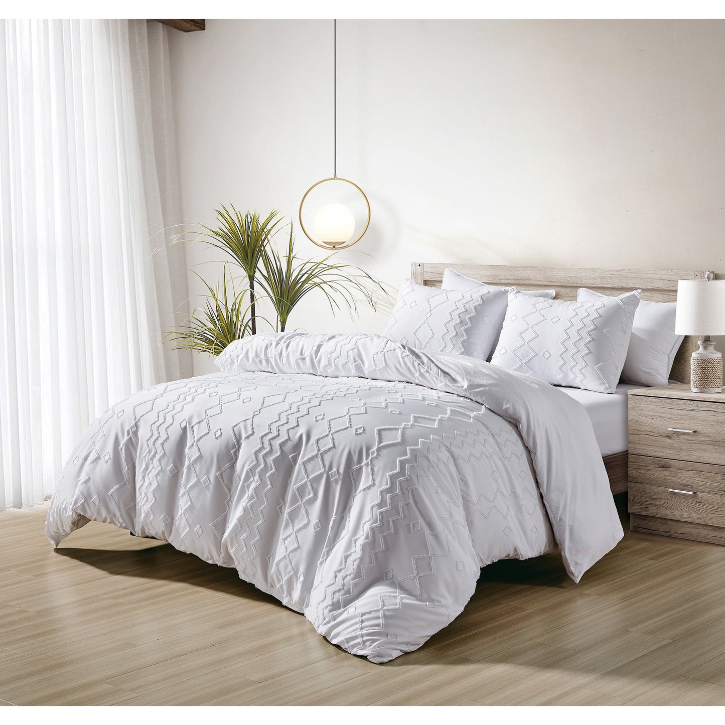 Rynx | 3-piece set: Bibb Home tufted cut duvet bedding