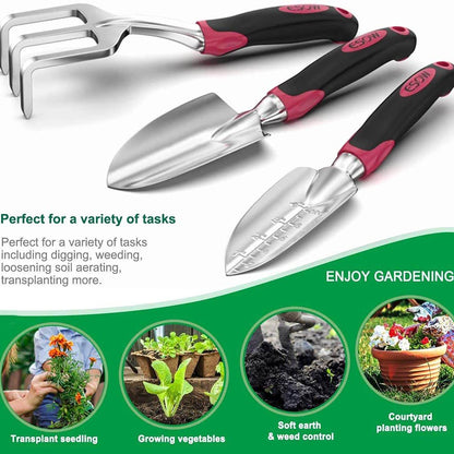 Rynx | 3-piece set: Cast aluminum heavy gardening tool set