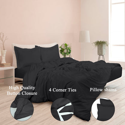 Rynx | 3-piece set: Royal double brushed duvet cover with button closure and corner ties