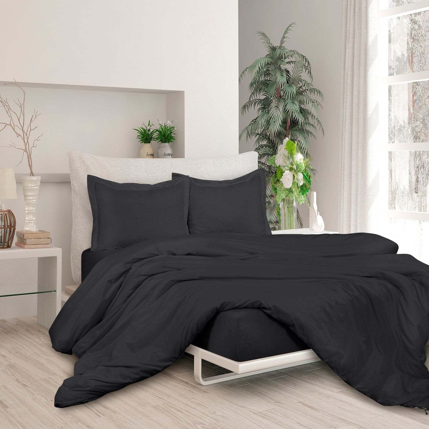 Rynx | 3-piece set: Royal double brushed duvet cover with button closure and corner ties