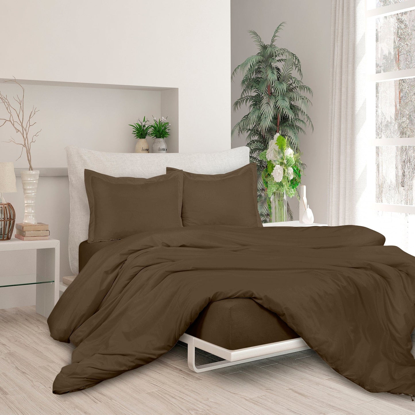Rynx | 3-piece set: Royal double brushed duvet cover with button closure and corner ties