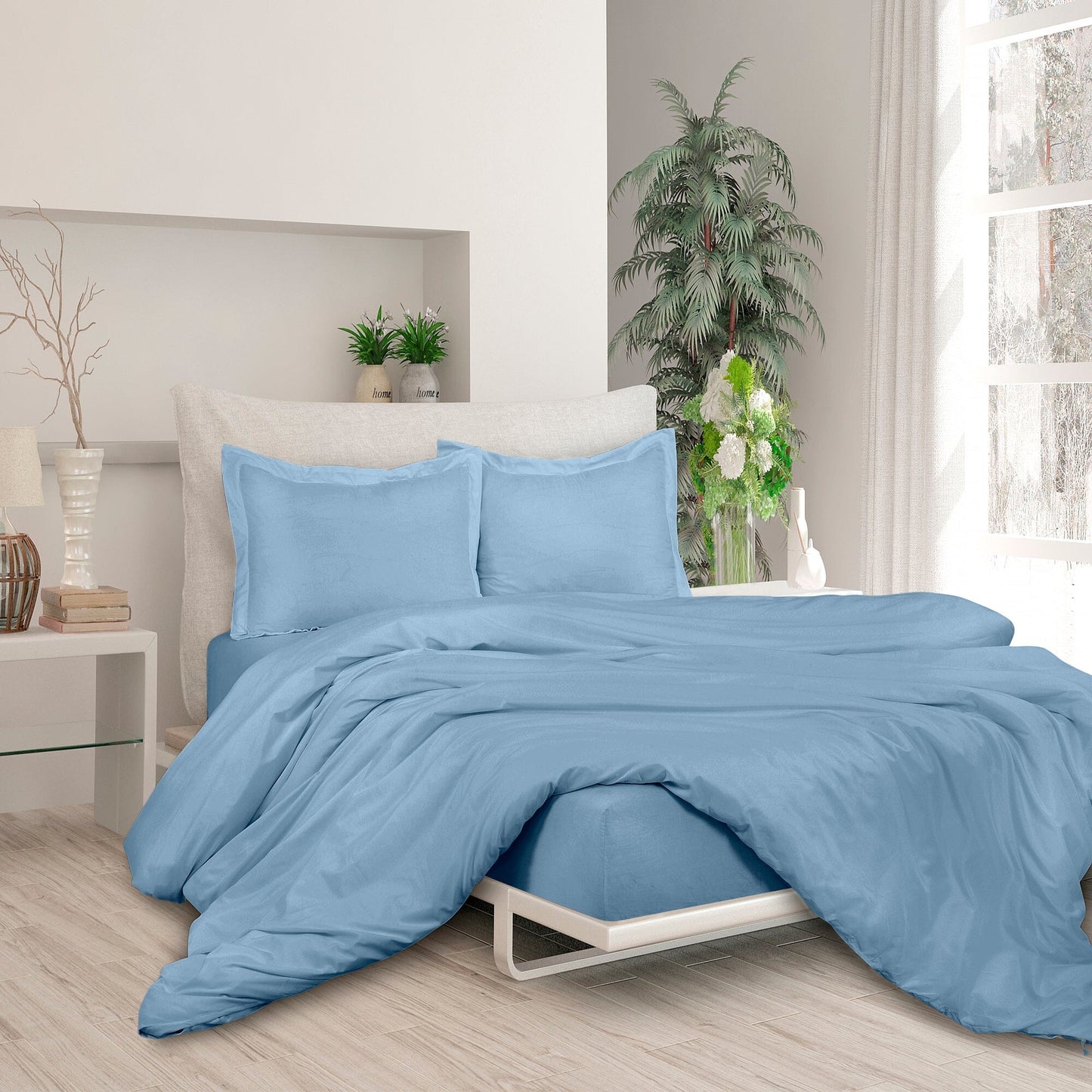 Rynx | 3-piece set: Royal double brushed duvet cover with button closure and corner ties