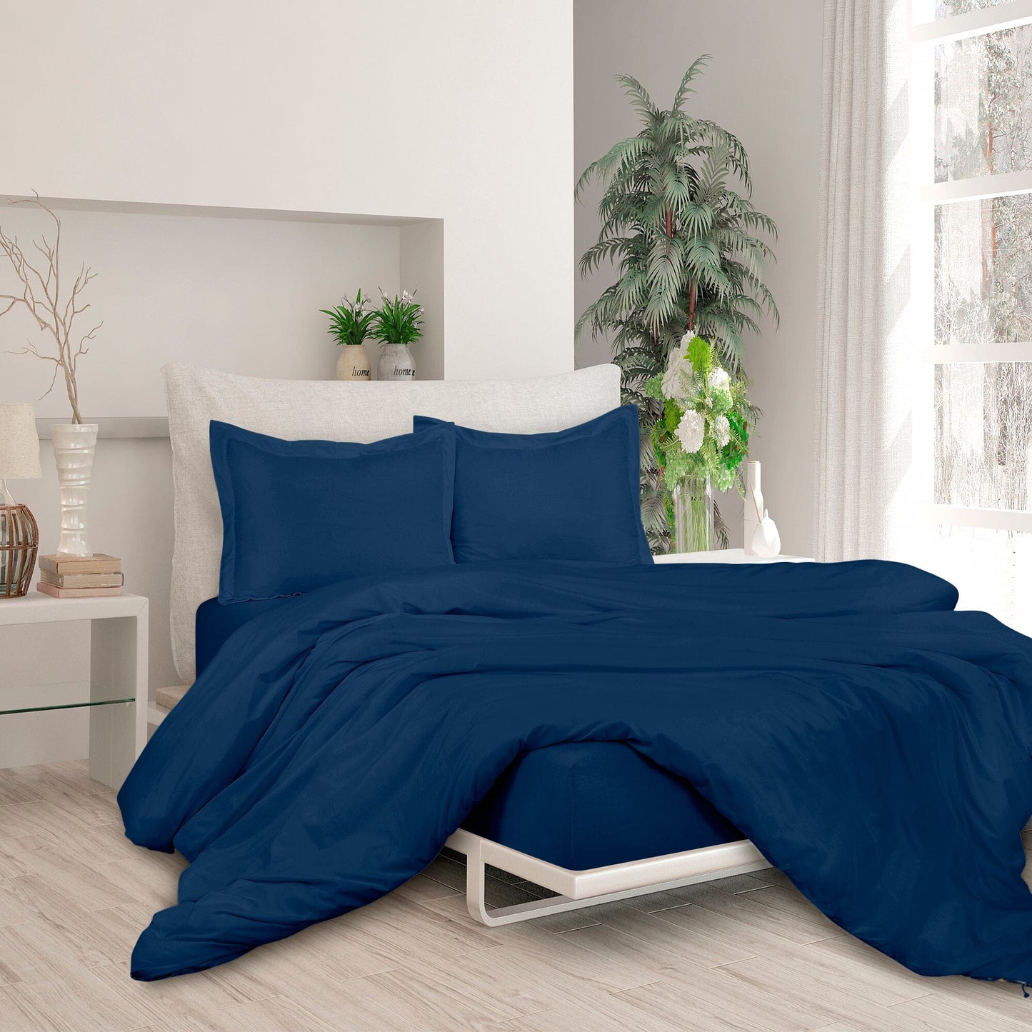 Rynx | 3-piece set: Royal double brushed duvet cover with button closure and corner ties