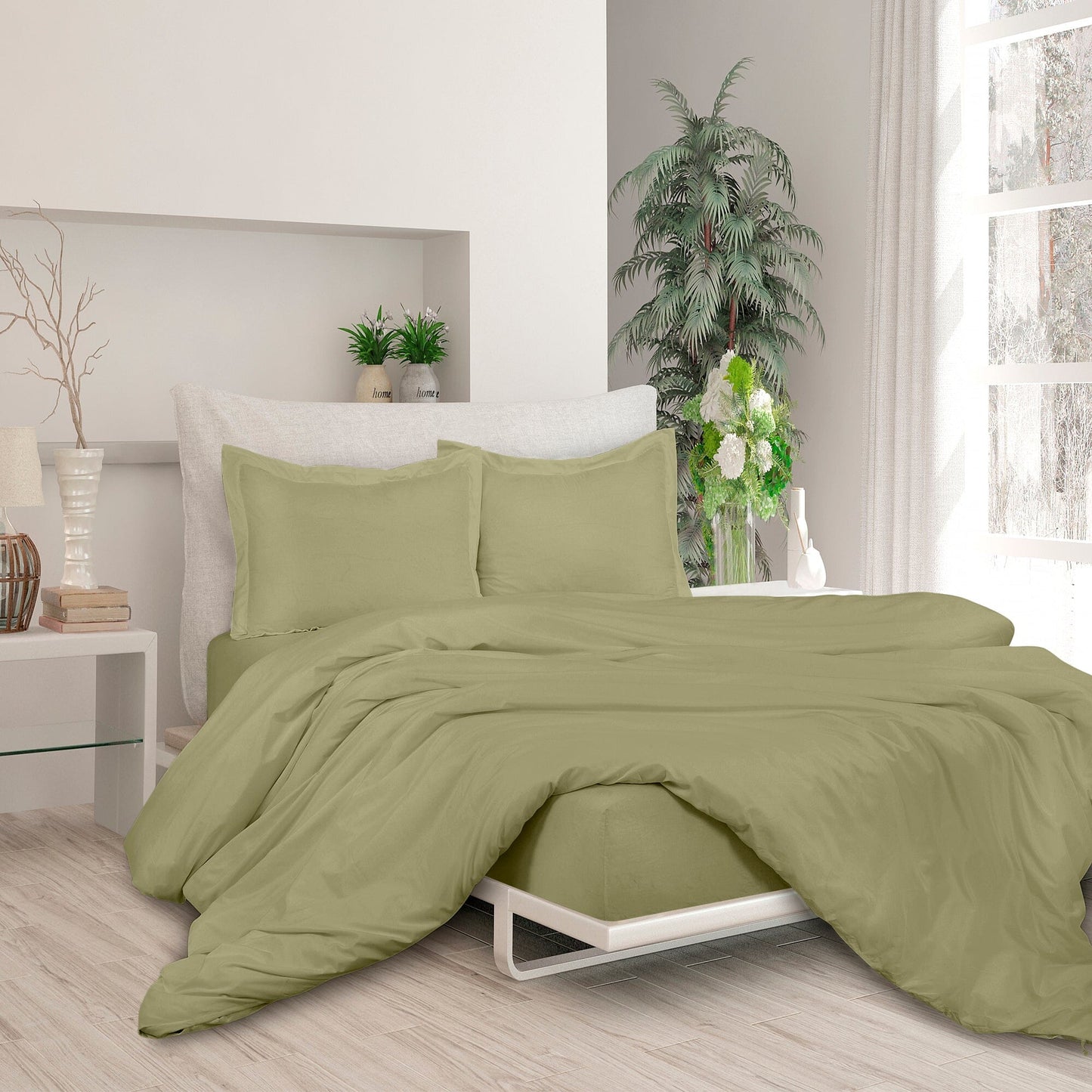 Rynx | 3-piece set: Royal double brushed duvet cover with button closure and corner ties