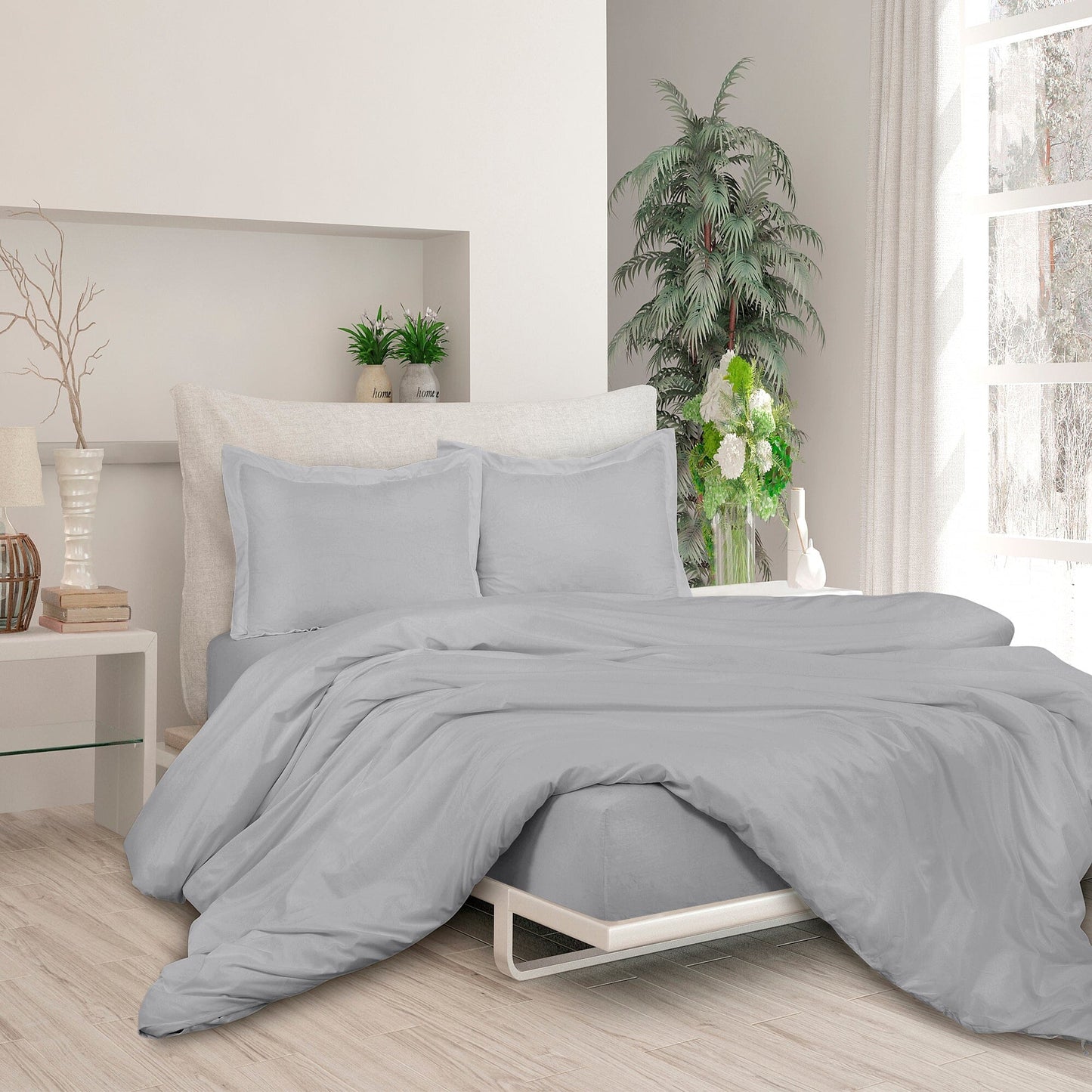 Rynx | 3-piece set: Royal double brushed duvet cover with button closure and corner ties