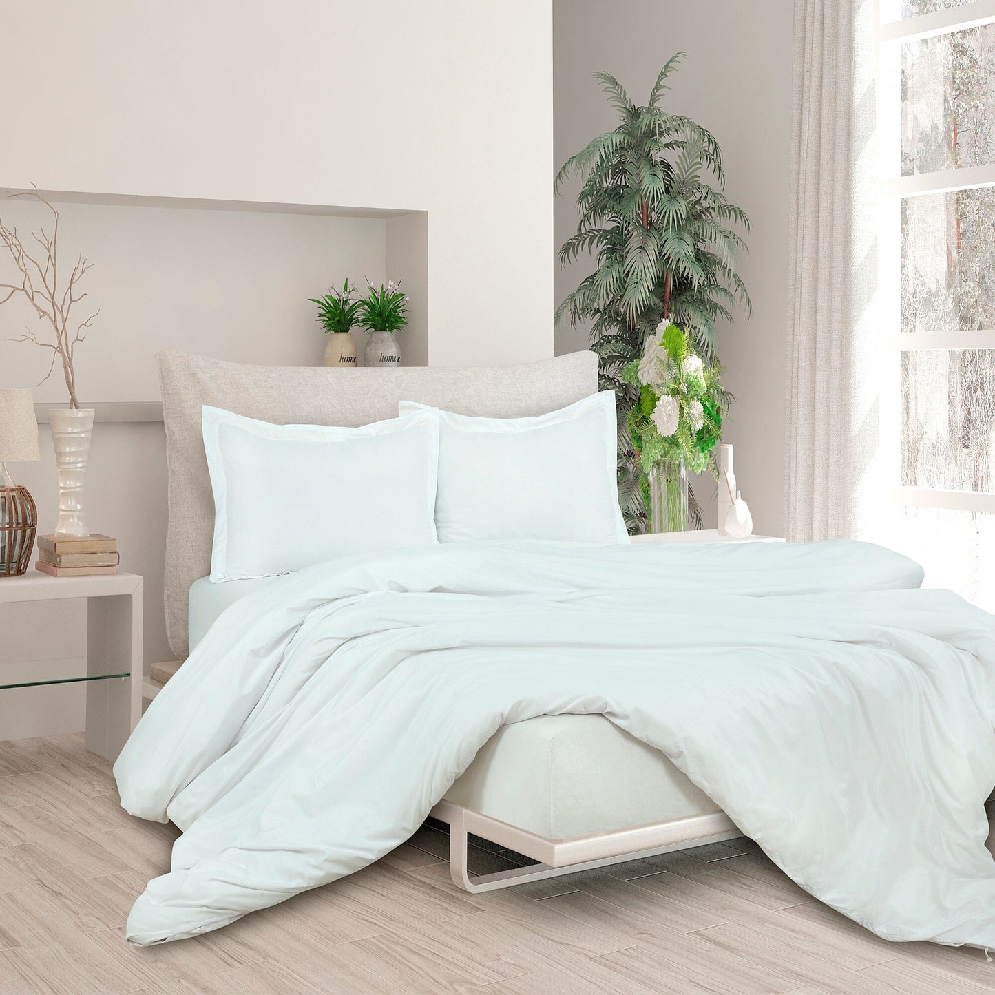 Rynx | 3-piece set: Royal double brushed duvet cover with button closure and corner ties