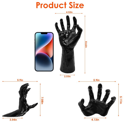 Rynx | 3-Pieces: Spooky Creepy Hands with Illuminated Candle Holders Wall Mounted