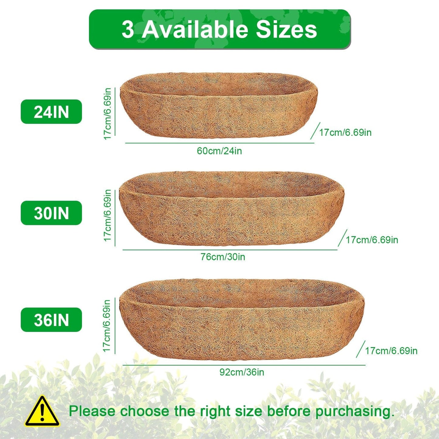 Rynx | 3-pieces: Through Coco Basket Half Moon Plant Replacement