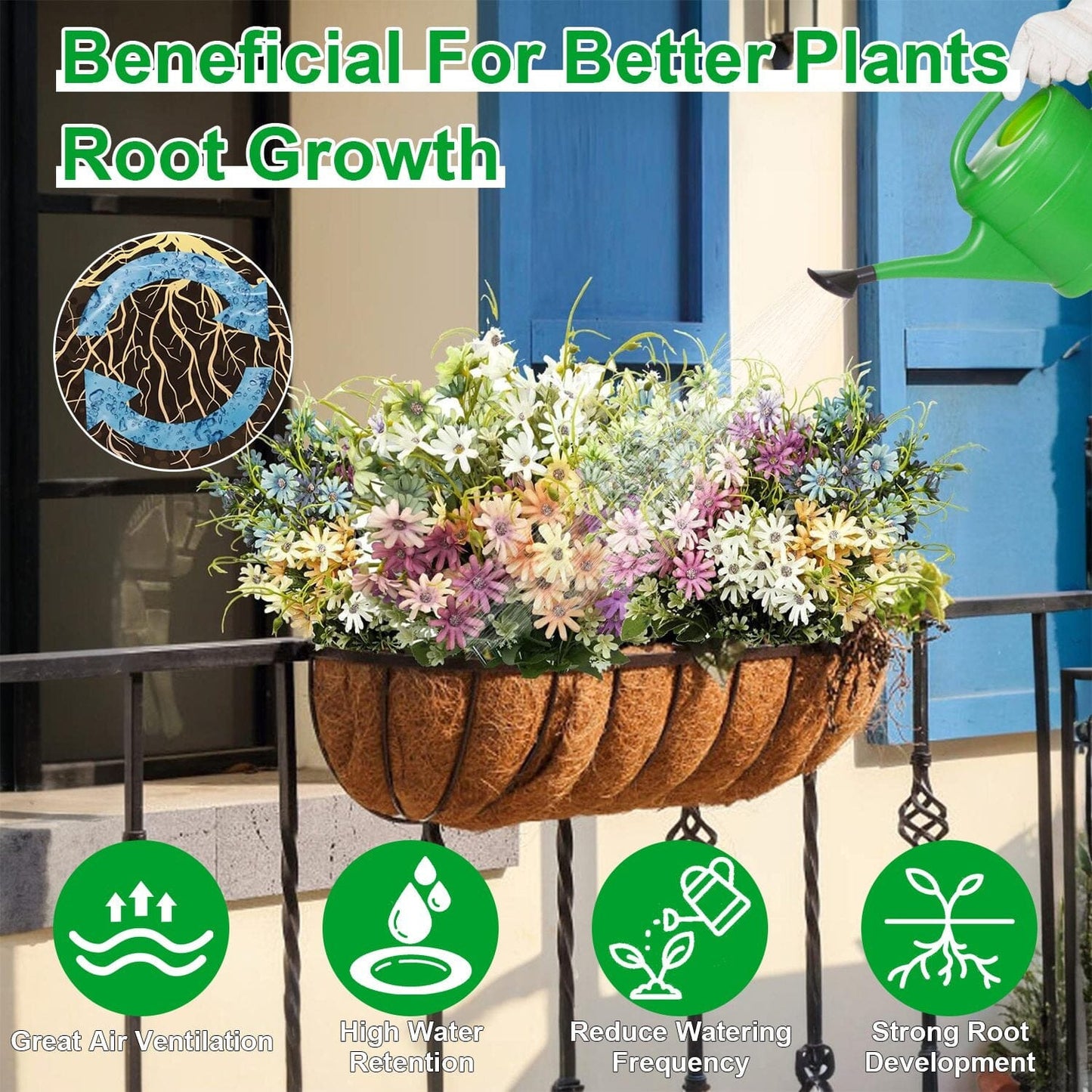 Rynx | 3-pieces: Through Coco Basket Half Moon Plant Replacement