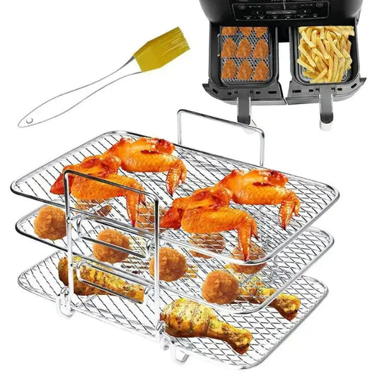 Rynx | 3-tier stainless steel air fryer rack for versatile cooking