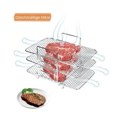 Rynx | 3-tier stainless steel air fryer rack for versatile cooking