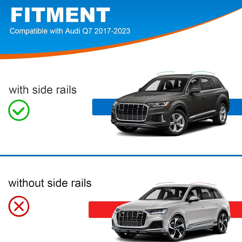 Rynx | Roof Rack Cross Bars for Audi Q7 2016-2024 Lockable Rooftop Aluminum Crossbar Luggage Cargo Ladder