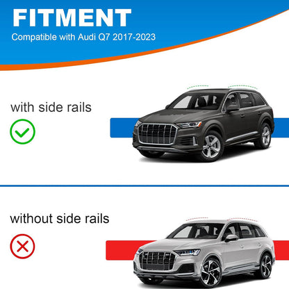 Rynx | Roof Rack Cross Bars for Audi Q7 2016-2024 Lockable Rooftop Aluminum Crossbar Luggage Cargo Ladder