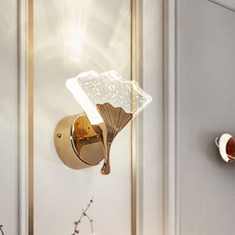 Rynx | Ginkgo Bedroom Wall Sconces Light Vintage Bubble Crystal 1/2 Heads Gold LED Wall Lighting in Warm/White Light