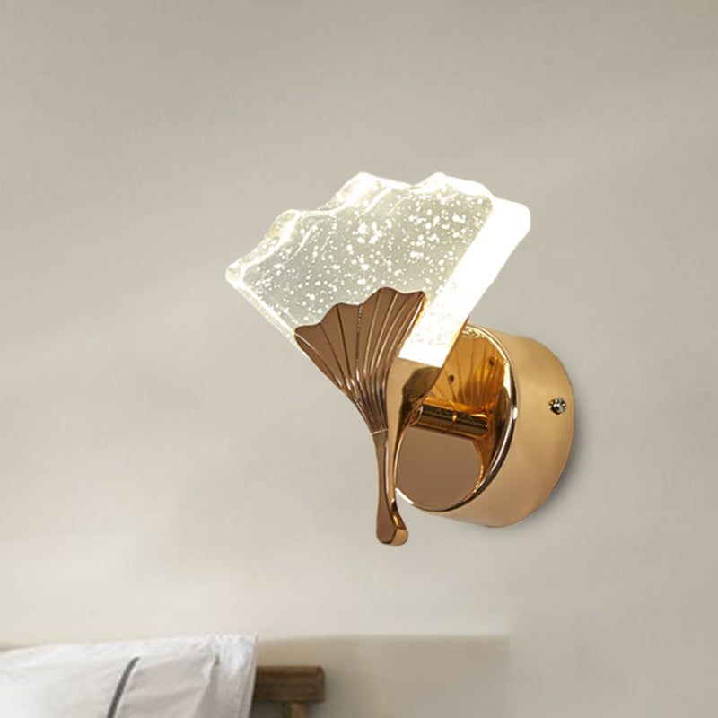 Rynx | Ginkgo Bedroom Wall Sconces Light Vintage Bubble Crystal 1/2 Heads Gold LED Wall Lighting in Warm/White Light