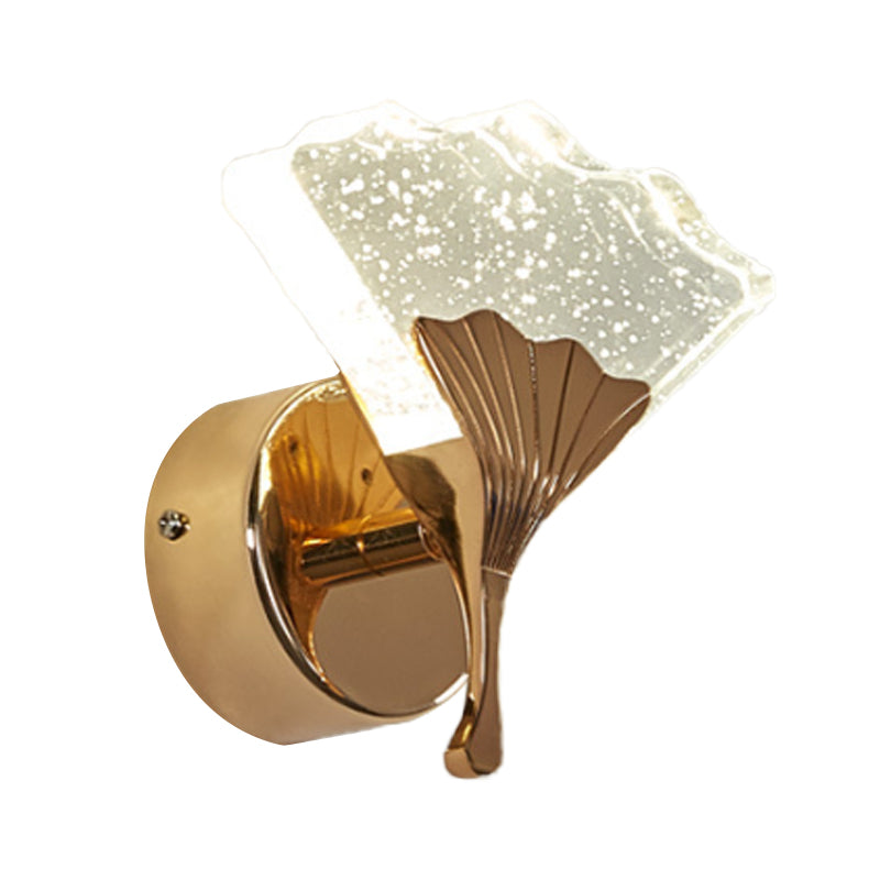 Rynx | Ginkgo Bedroom Wall Sconces Light Vintage Bubble Crystal 1/2 Heads Gold LED Wall Lighting in Warm/White Light