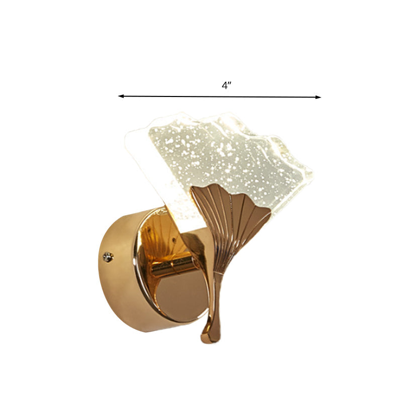 Rynx | Ginkgo Bedroom Wall Sconces Light Vintage Bubble Crystal 1/2 Heads Gold LED Wall Lighting in Warm/White Light